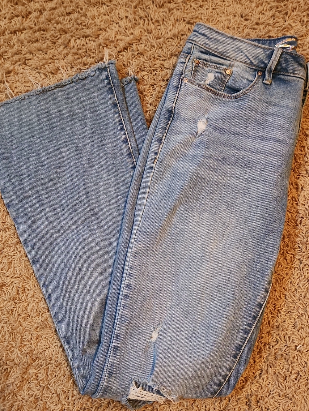 Seven 7 Classic Light Blue Women's Distressed Flare Jeans Size 2